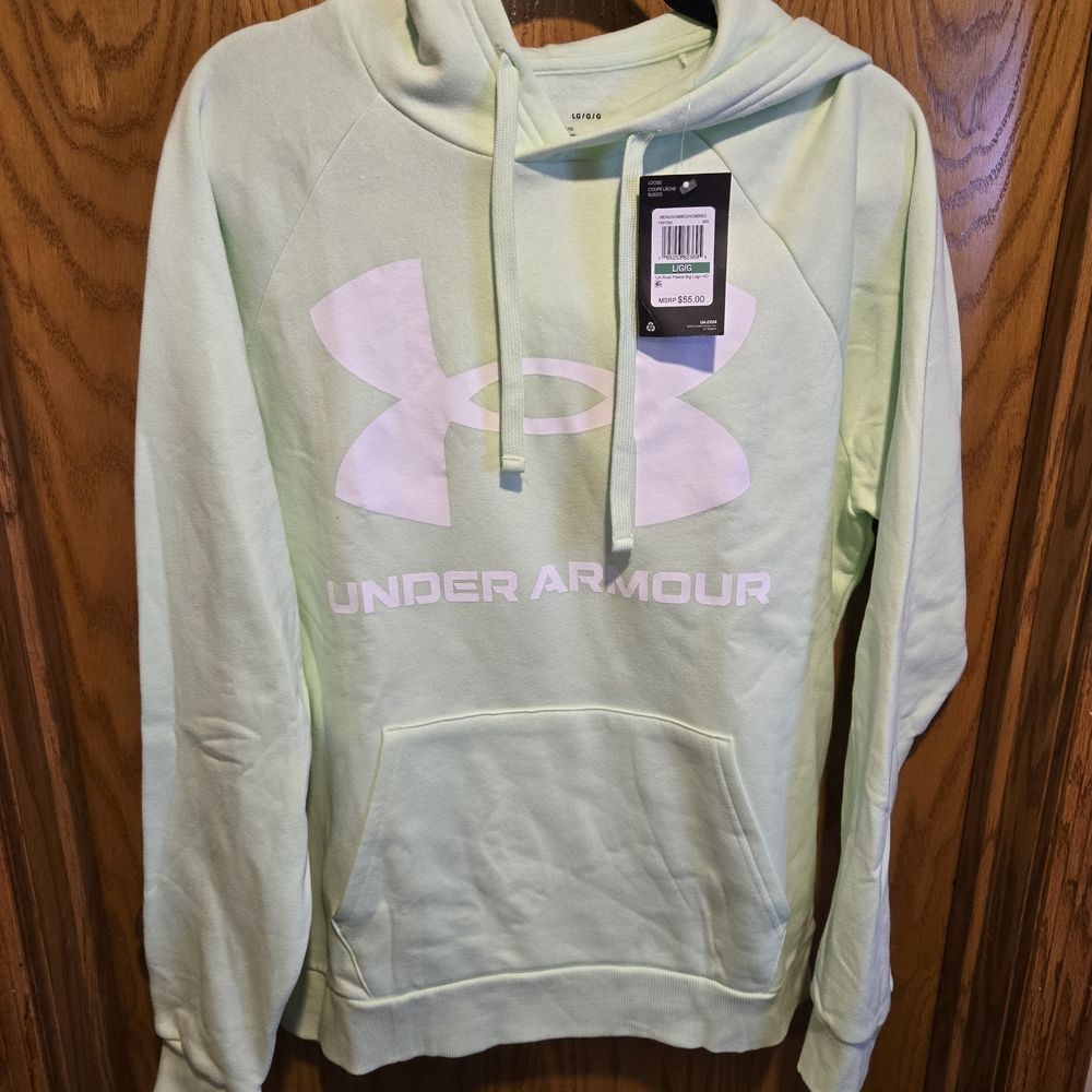 Mens Large Under Armour Bright Green Hoodie